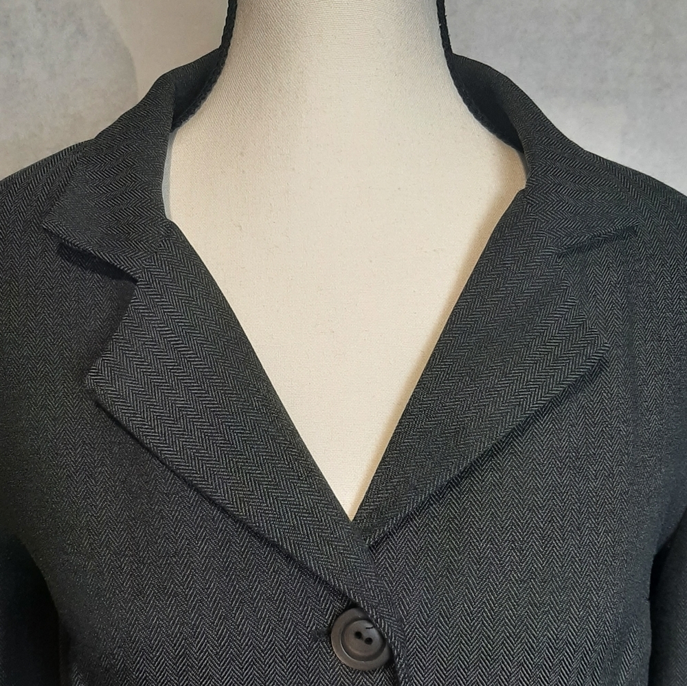 Women's Blazer Size 13 BYER TOO CALIFORNIA grey and black color Herringbone - Picture 3 of 12